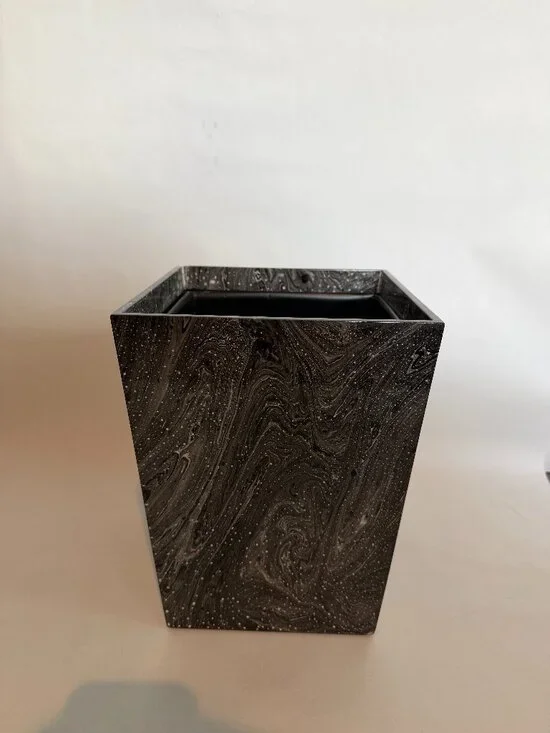 Pigeon and Poodle - Micco Black Marble - Designer Wastebasket