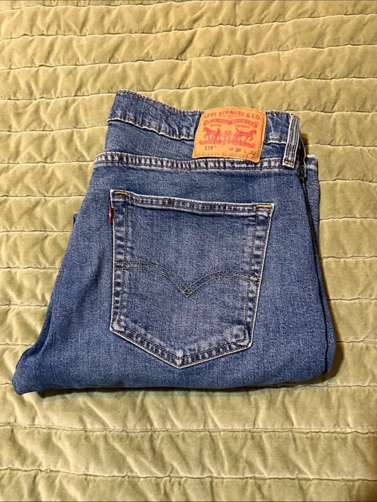 Levi's 514 36x32 Straight Men's Jeans in Blue Denim