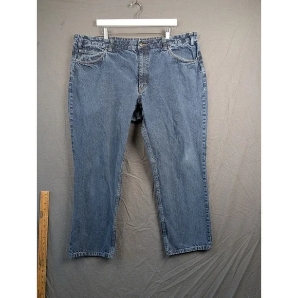 Duluth Trading Co Trim Fit Blue Denim Jeans 44x30 Mens Straight Leg‎