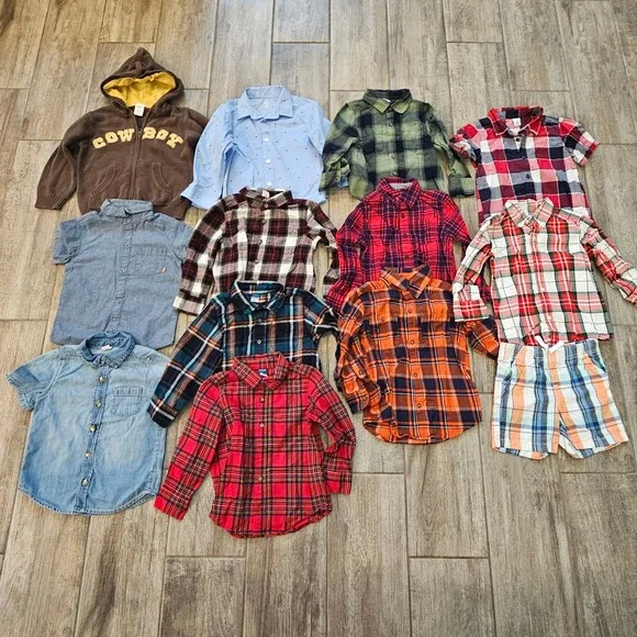Old Navy Carters Gymboree Toddler‎ Boys Clothing 13pc Bundle Size 3T Plaid Denim