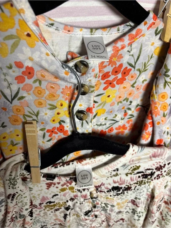 Lou Lou & Company Floral Baby Tops and Bottoms BUNDLE 3-6M