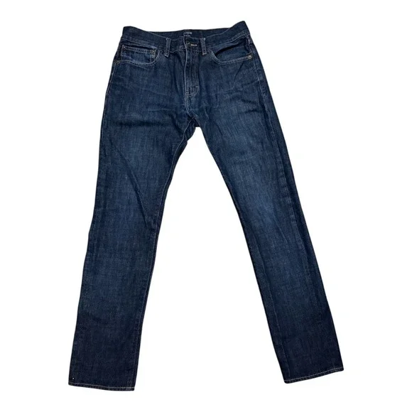 J.Crew Driggs Slim Fit Dark Indigo Denim Jeans Mens 28x30 Blue Five Pocket