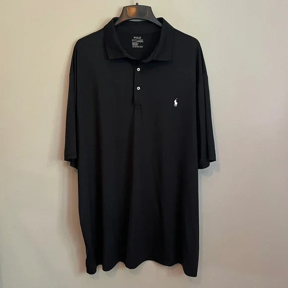 Polo Ralph Lauren Performance Mens 3XLT Black Short Sleeve Polo Shirt Tall
