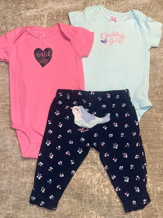 Blue Birdie Girls Carter’s Outfit Set size 3M vintage retired set