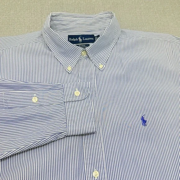 Polo Ralph Lauren Blake Shirt XL Men's Blue White Stripe Button Down 100% Cotton