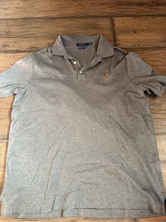 Polo by Ralph Lauren Heather Gray Short-Sleeve Polo with Gold Pony