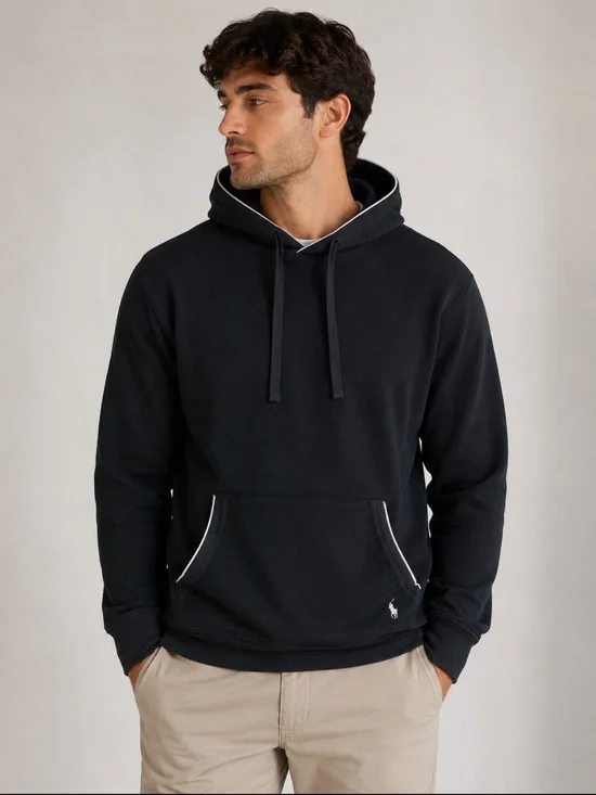 Polo Ralph Lauren Men’s Nave Blue Waffle Sleepwear Hoodie 100% Cotton - Size L