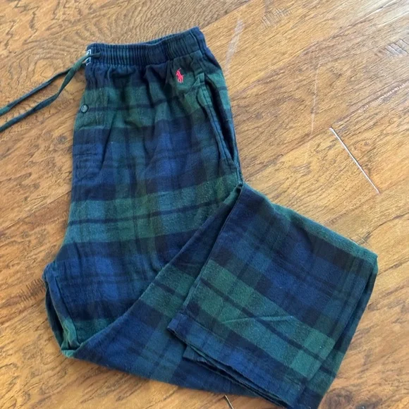 Polo Ralph‎ Lauren Plaid Green and Blue Pajamas Pants