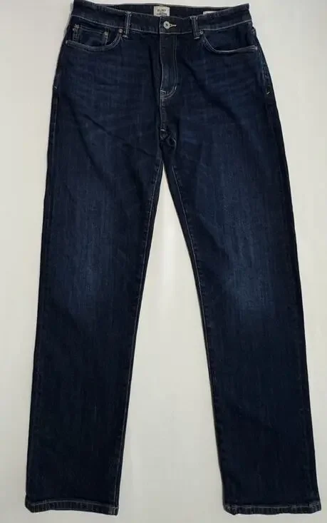Flint and Tinder Men's Selvedge Straight Fit Dark Wash Blue Denim Jeans 32x32