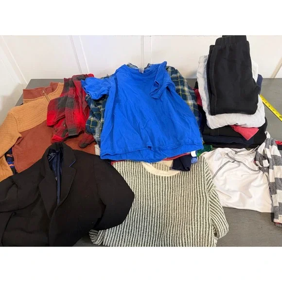 Boys Clothing Bundle 23pc Size L 10-12 Champion Flannels Pants Blazer Hoodies