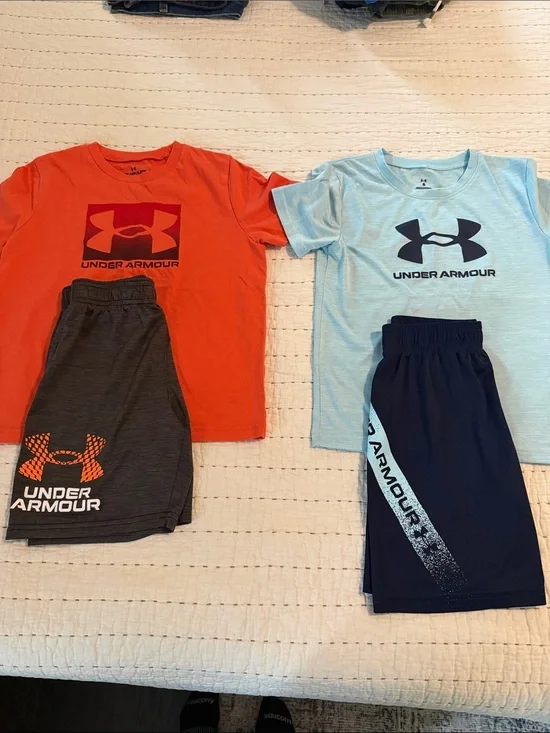 Lot of 2 boys under armour athletic sets