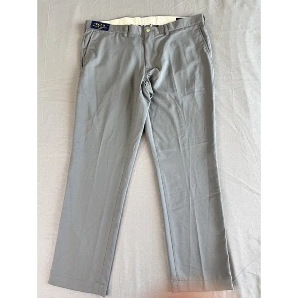 Polo Ralph Lauren Pants Mens 40x32 Gray‎ Slim Fit Marine Grey Chino Dress New