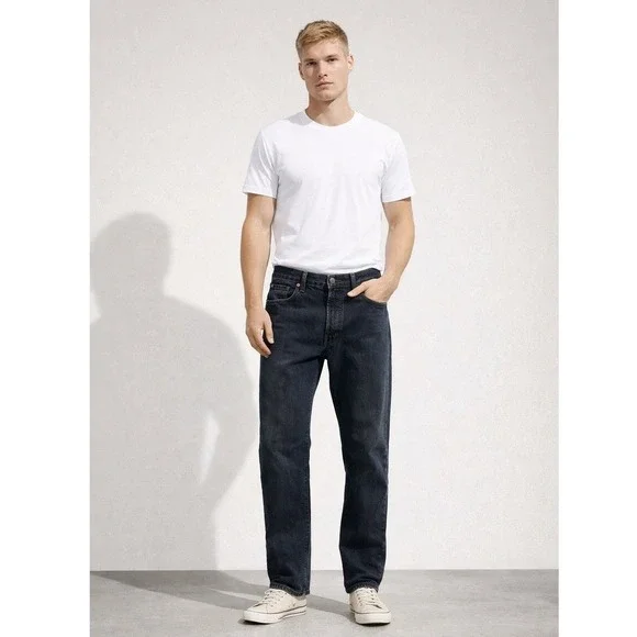 Levis Premium 501 Mens‎ Dark Wash Big E Straight Leg Jeans W36 L36 Blue
