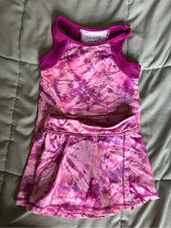 jumping beans Pink and Purple Tie-Dye Girls Matching Tank Top & Skirt Set