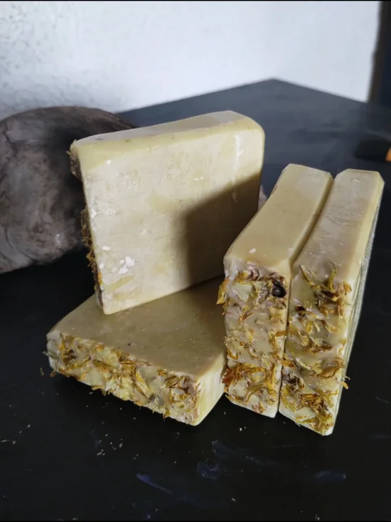 Handmade Calendula Herbal Soap Bar - Yellow
