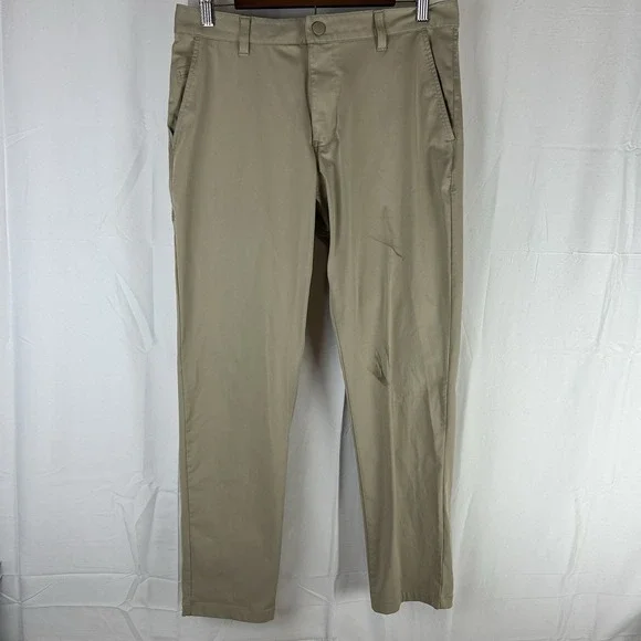 Rhone Commuter Pants 31x29 Beige Slim Fit Golf Stretch Performance Casual‎ *Flaw