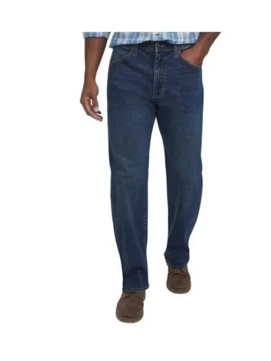 Wrangler Men's 40x32 Blue Regular Fit Jeans Denim Straight Leg Classic e1563