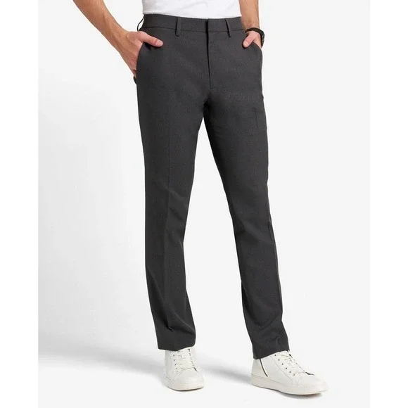 Kenneth‎ Cole Mens Modern-Fit Micro Check Stretch Trouser Pants 34 / 29