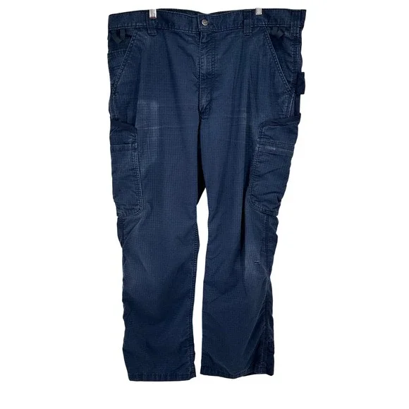 Carhartt Force Men's Navy Blue Ripstop Cargo Work Pants 40x30 Straight‎ Leg