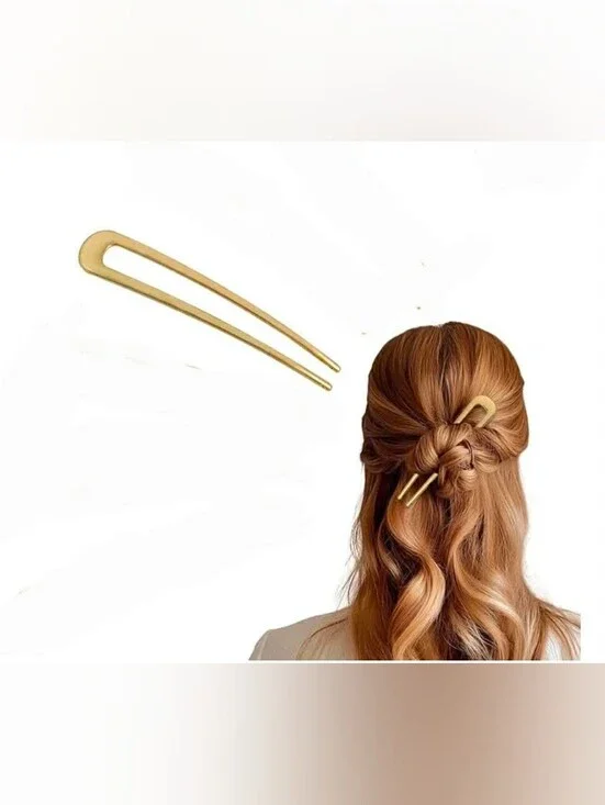 Gold Metal French Twist Hair Pin NWT Elegant