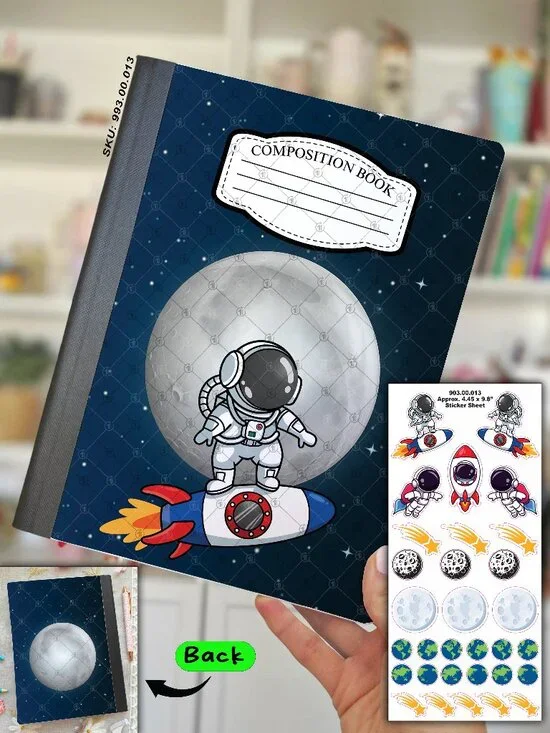 2/$20 💥🆕 Space Astronaut Composition Notebook & Sticker Sheet | 903.00.013