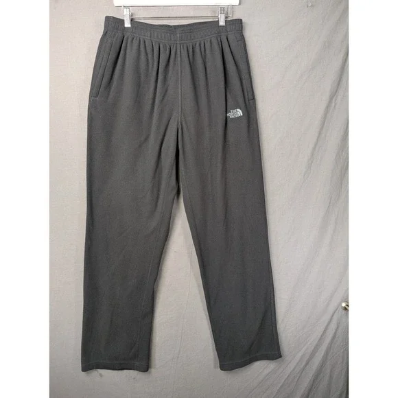The North Face Mens TKA 100 Fleece Pants Gray Elastic Waist Large TCO2/TMO2