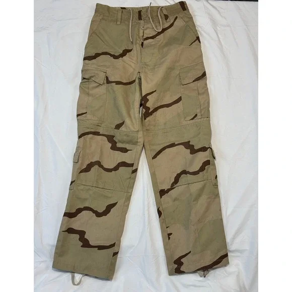 Military 3 Color Desert Camo Cargo Pants Small Regular Tactical Trousers Tan