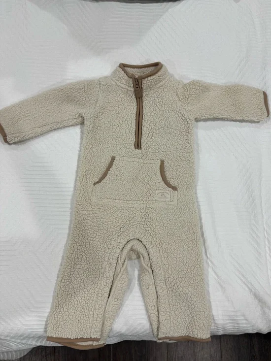 Carter's Cream Sherpa Footed One-Piece with Zip and Pocket