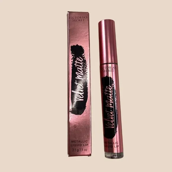 Victoria's Secret Velvet Matte Metallic Liquid Lip Spark Rose Gold Pink 0.11oz