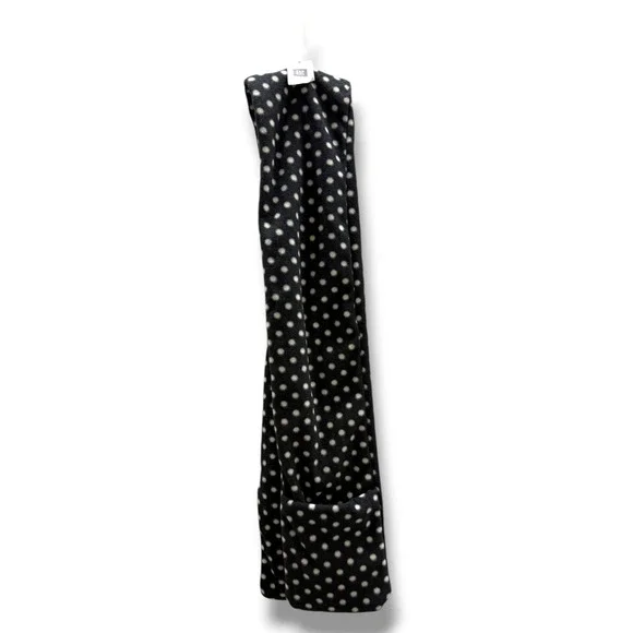 Gap Kids Black White Polka Dot Fleece Pocket Scarf One Size NWT
