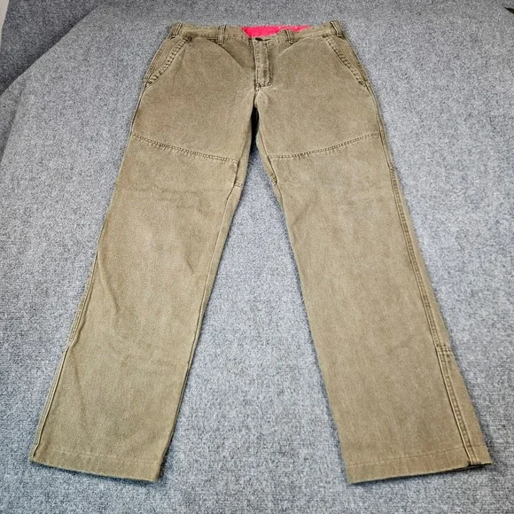 Orvis Sporting Traditions Mens 36 Canvas Field Pants Double Knee Olive Green