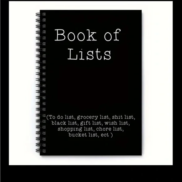 Black Spiral Notebook - Humorous Book of Lists
