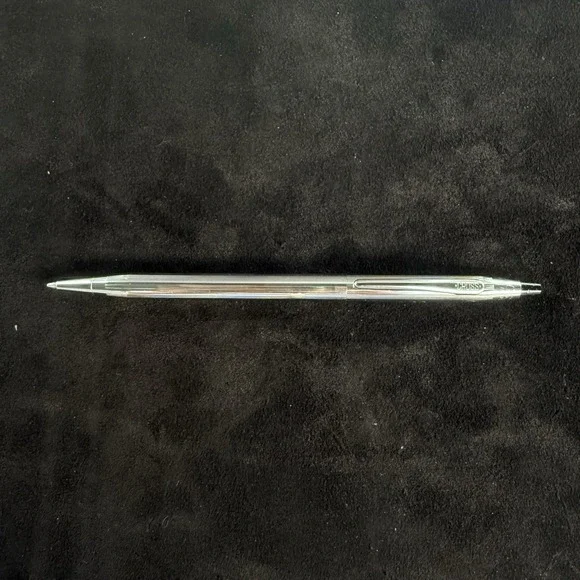 Vintage Cross Classic Century In Chrome Ballpoint Pen W/Monogram 