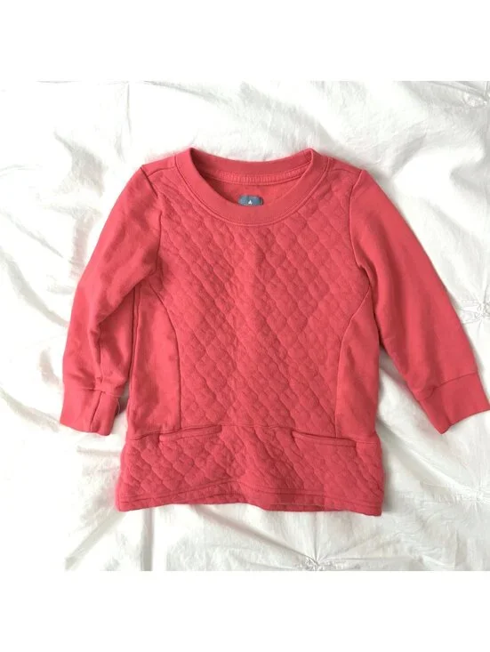 Gap Hot Pink Quilted Heart Oversized Sweatshirt
