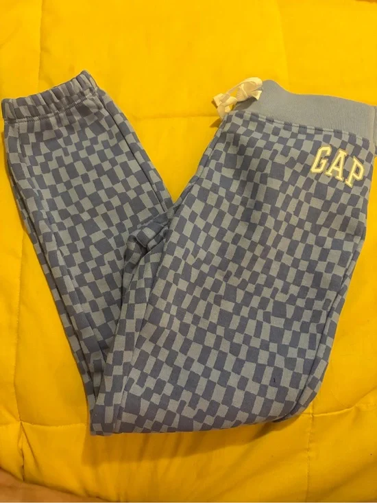 GAP Light & Dark Blue Asymmetrical Rectangle Print Joggers