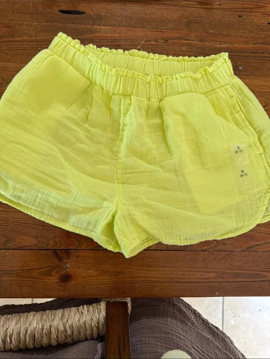 GAP Pale Yellow Elastic-Waist Kids Shorts