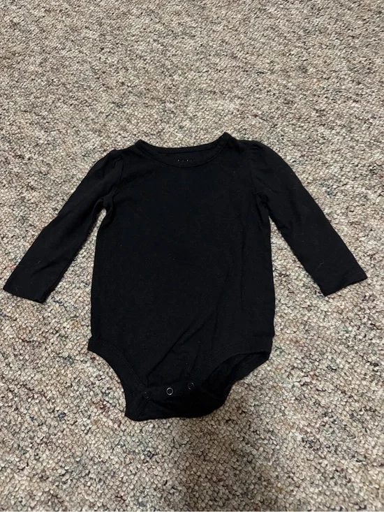 Okie Dokie Black Longsleeve Onesie