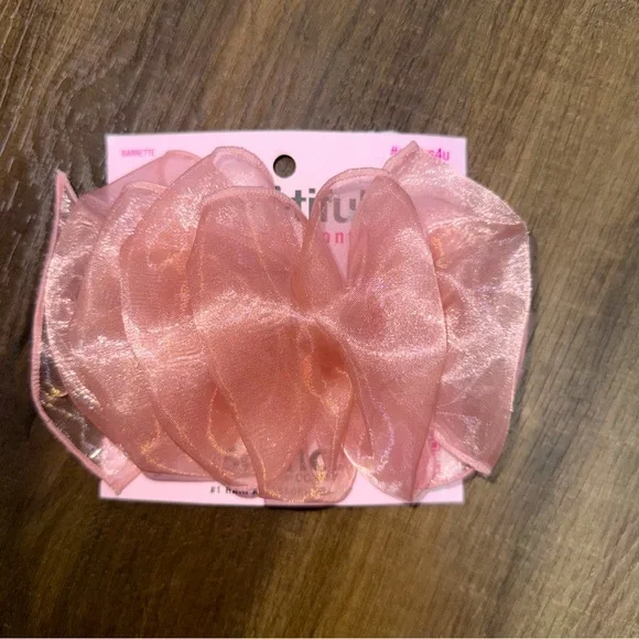 NWT Scünci by Conair Mauve Pink Bow Clip