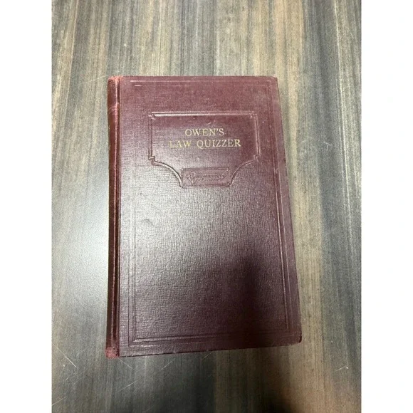 Owens Law Quizzer 1933‎ Sixth Edition West Publishing Co Legal Study Aid