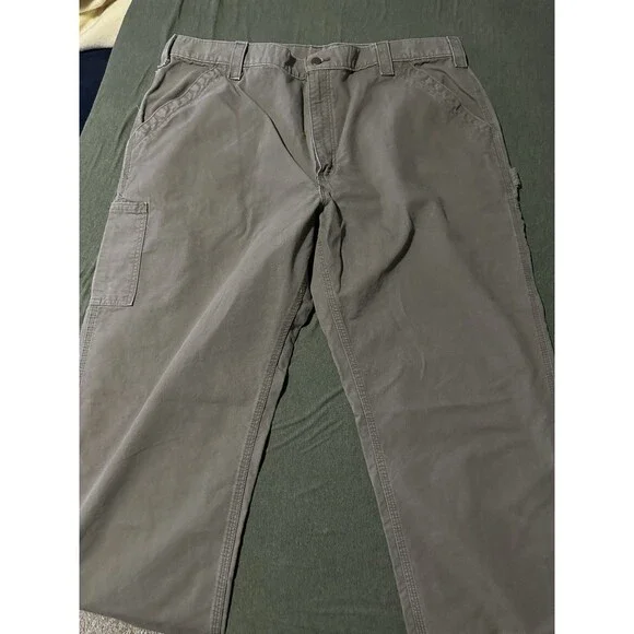 Carhartt Mens Carpenter Pants Original Dungaree Fit B151 LBR 40x30 Work Dark Grn
