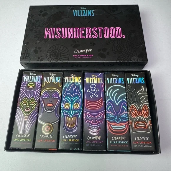 COLOURPOP Disney Villains‎ Misunderstood Luxe Lipstick Set Crème and Matte NEW