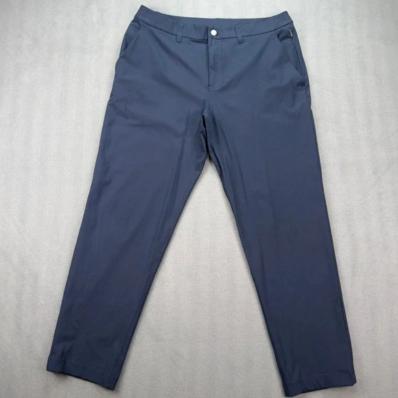 Lululemon Commission Pant Slim Navy Blue Mens Chino Trousers Size 33