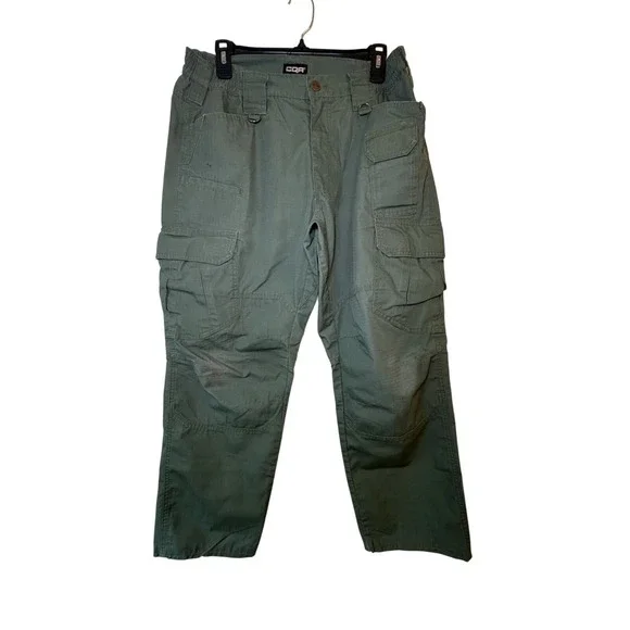 CQR Gear Tactical Pants Mens 34 X30 Rip Stop Cargo‎ TLP760 Duratex Olive Green