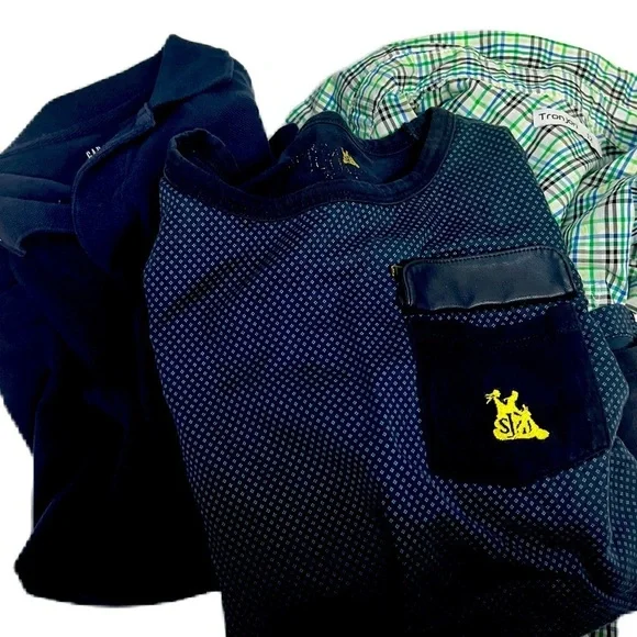 Boys Fall Long Sleeve Set - Gap, S&J, Tronjori - Size 12 in Navy, Green, Pattern