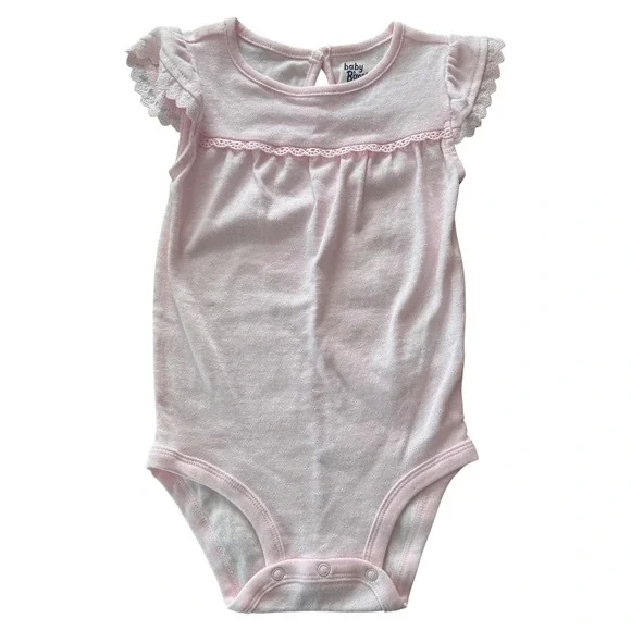 Baby B'gosh Pink Eyelet Flutter Sleeve Bodysuit 24M NWT New
