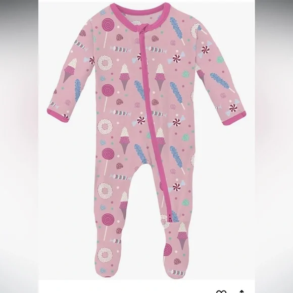 Kickee Pants Pink Cake Pop Candy Dreams One Piece Footie Pajamas 6-12 Months