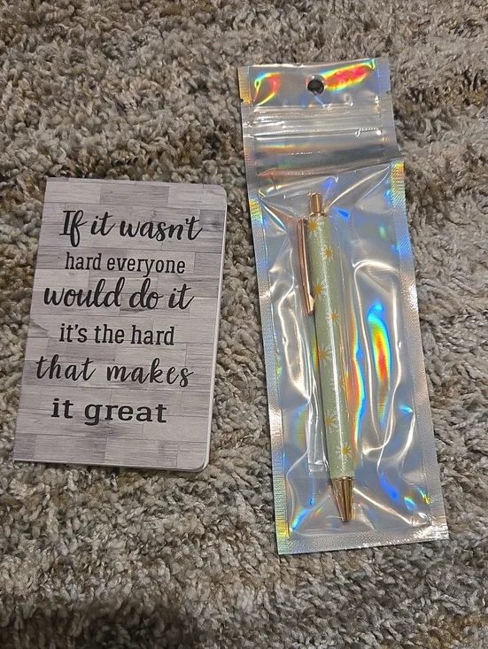 Mint Daisy Ballpoint Pen + Tiny Notepad