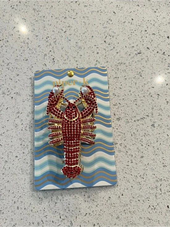 Piper K Red Crystal Lobster Hair Clip