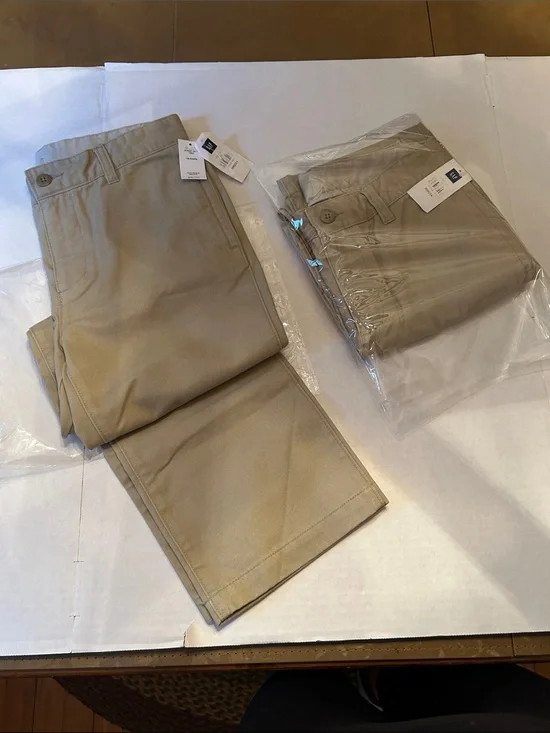 2X GAP Boys Khaki  Pants  10 Husky-NWT