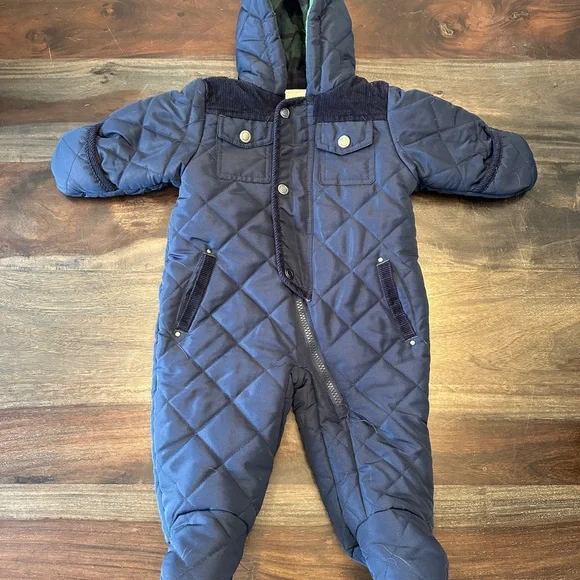 Rothschild Navy Quilted Baby Snowsuit